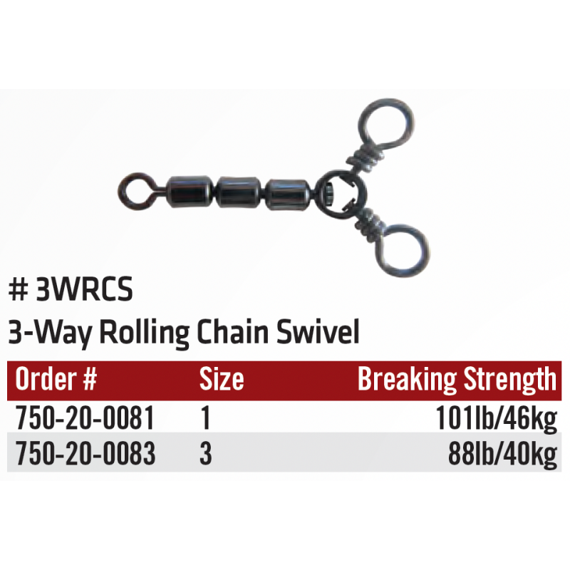 P-LINE 3 Way Rolling Chain Swivel - Willapa Outdoor