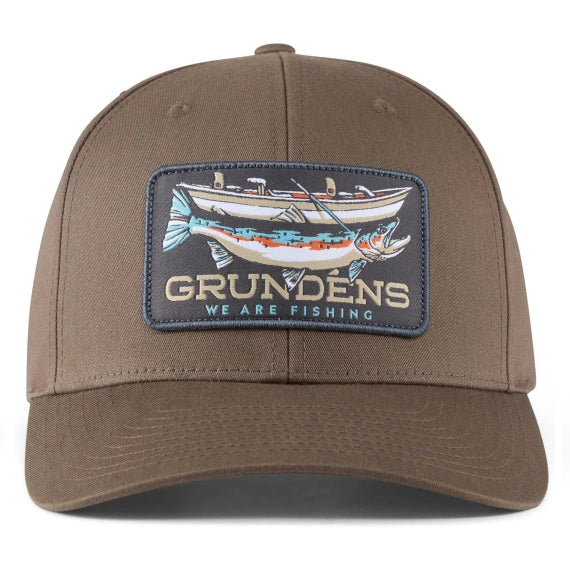 Grunden's Drift Boat Trucker Hat Charcoal & Driftwood Colors
