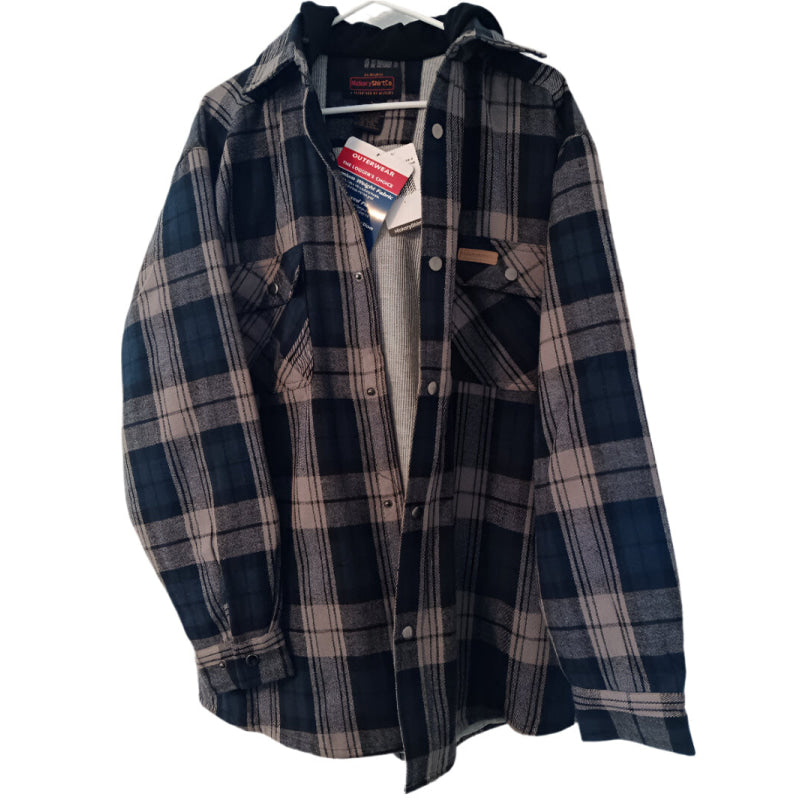 Hickory Shirt Co. Lined, Snap, w/hood Brawny Jacket - Willapa Marine & Outdoor