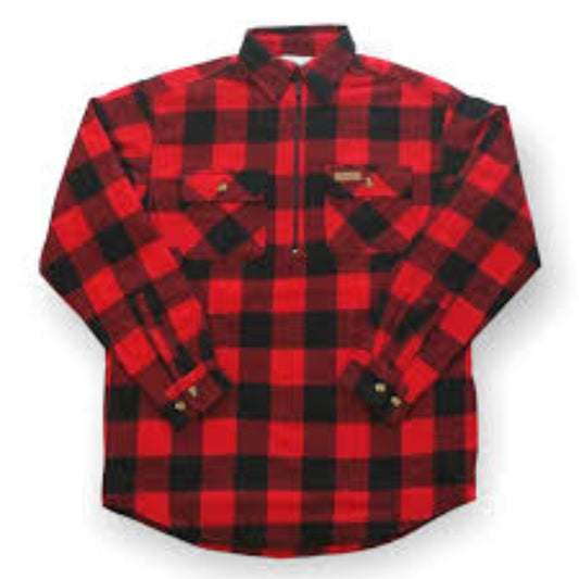 Hickory Shirt Co Buffalo Plaid Brawny 1/4 shirt - available in Red, Green, Blue - Willapa Marine & Outdoor
