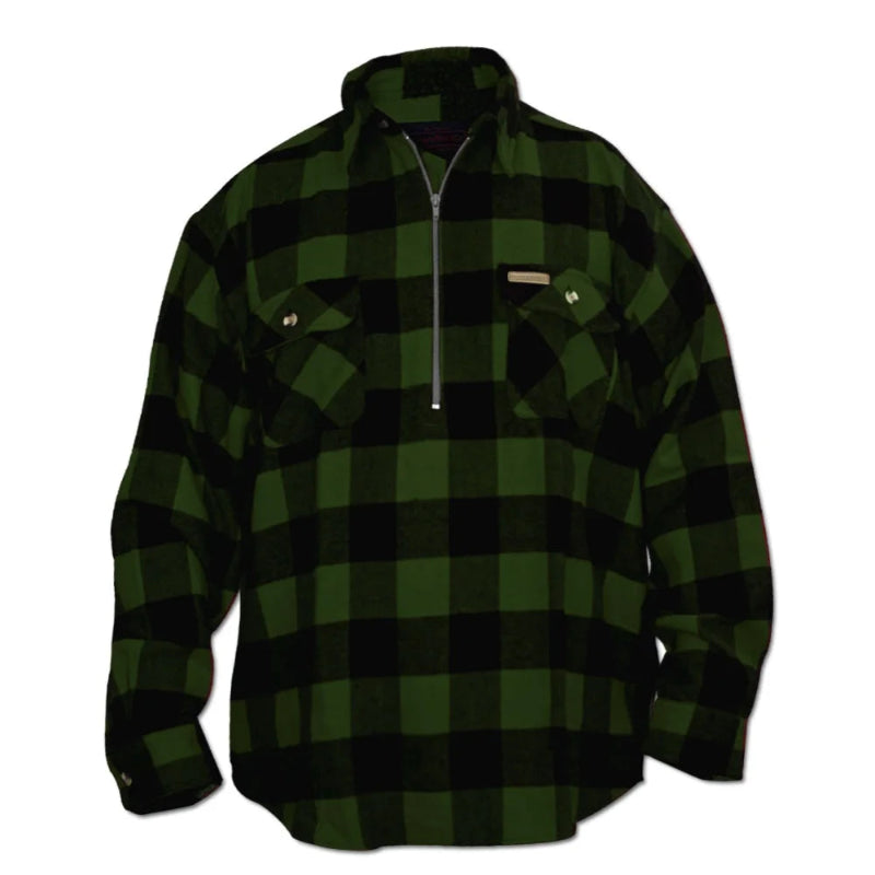 Hickory Shirt Co Buffalo Plaid Brawny 1/4 shirt - available in Red, Green, Blue - Willapa Marine & Outdoor