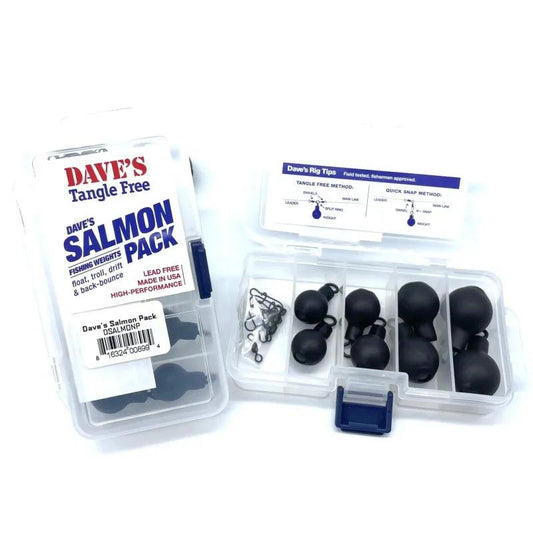 Dave’s Tangle Free Salmon Pack | 12 Piece Steel Round Fishing Weights - Willapa Marine & Outdoor