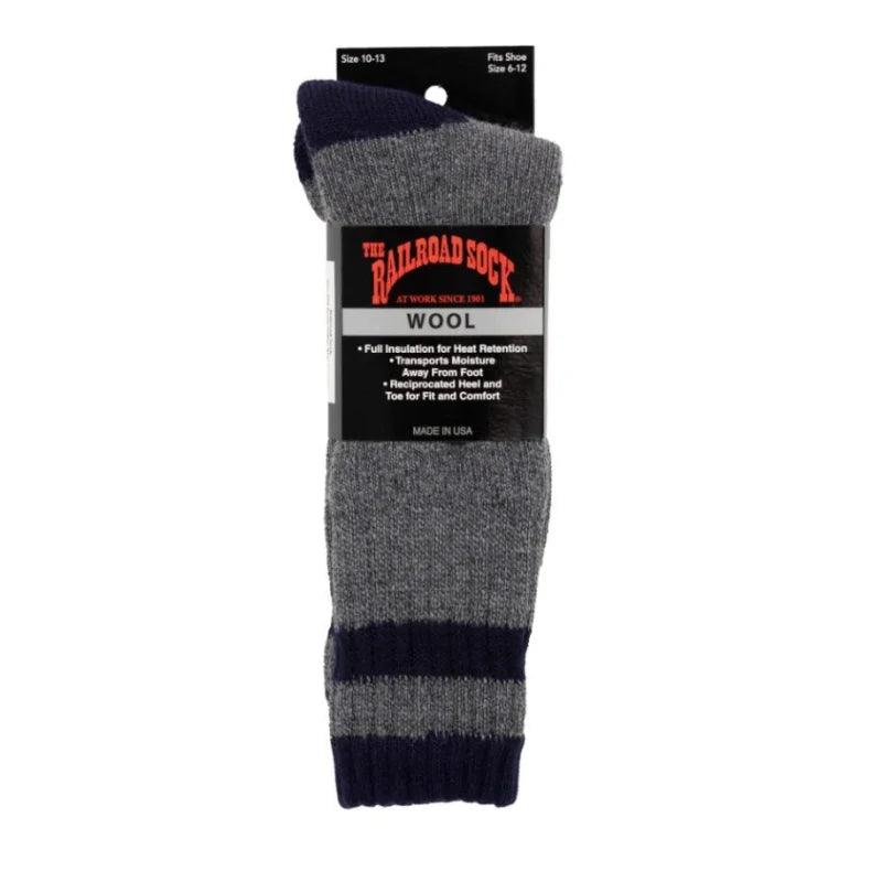 Railroad ~ Single Pack Men's Full Terry Wool Outdoor Sock - Willapa Marine & Outdoor