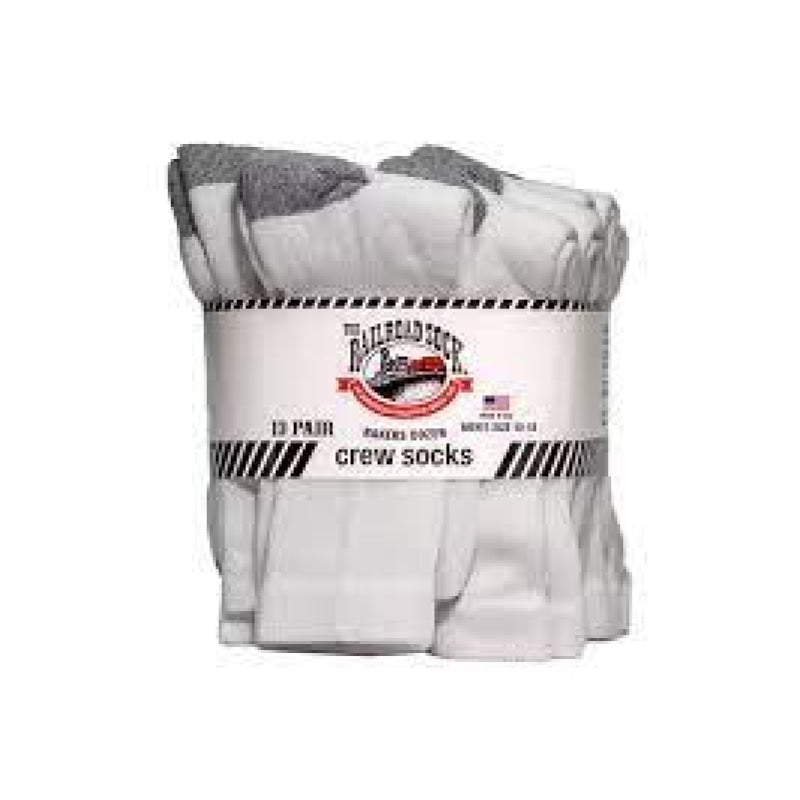 Men's Baker Dozen Crew Socks Grey or White - Willapa Outdoor