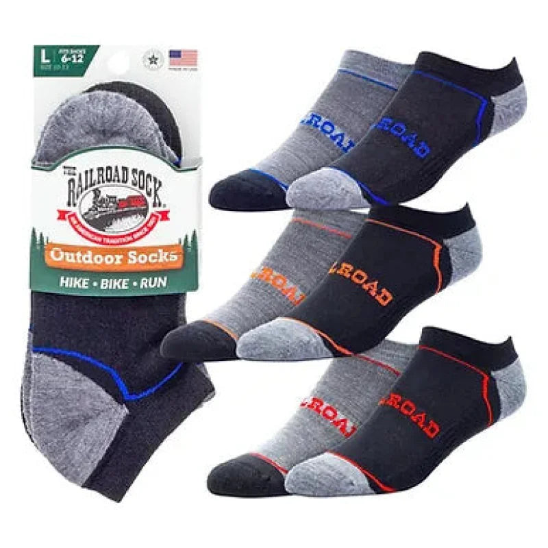 Railroad Sock Outdoor No Show Socks (Hike, Bike, Run) - Large - Willapa Marine & Outdoor