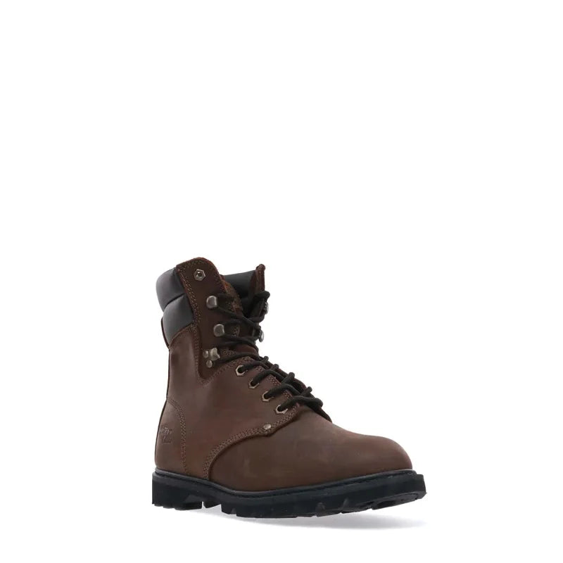 Brown leather boot on a white background-Willapa Outdoor