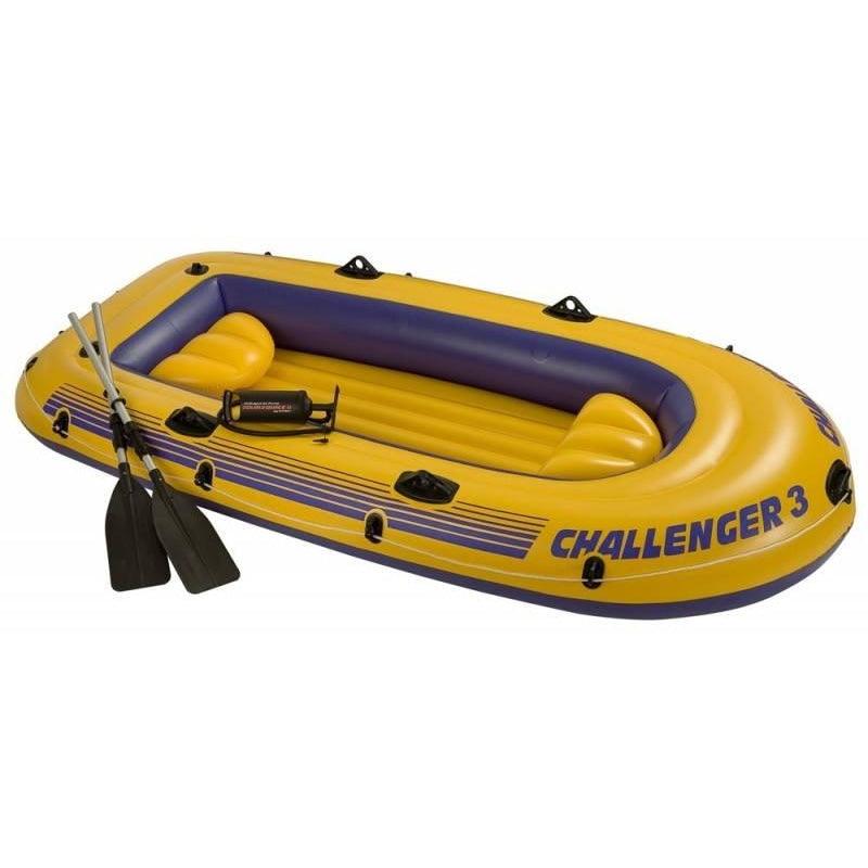 Intex 68370EP Challenger 3 Inflatable Boat Set With Pump And Oars, Yellow