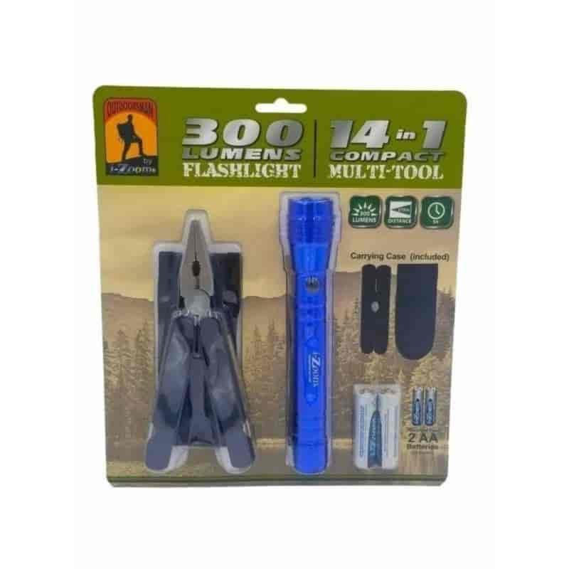 300 Lumens Flashlight & 14 In 1 Compact Multi-Tool - Willapa Outdoor