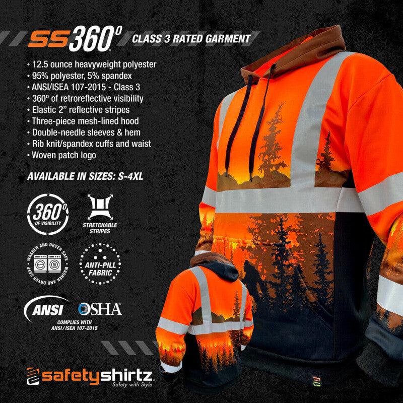 SafetyShirtz - SS360º ANSI Class 3 Wildland Sasquatch Safety Hoodie - Willapa Marine & Outdoor