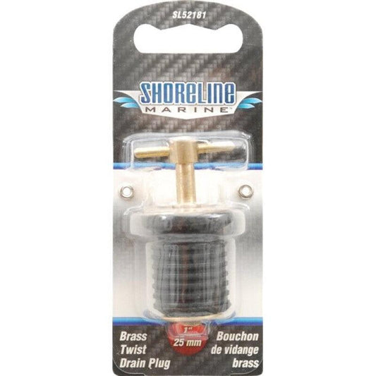 Shoreline Marine Brass Twist Drain Plug - 1 in. - Willapa Marine & Outdoor