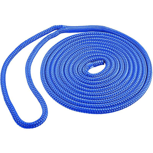 Shoreline Marine Double Braid Nylon Dock Line - 1/2 in x 15 ft - Blue - Willapa Marine & Outdoor