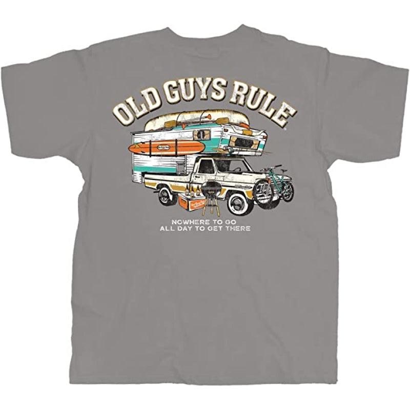 OLD GUYS RULE T-Shirt - Nowhere Vacation - Gravel - Willapa Marine & Outdoor