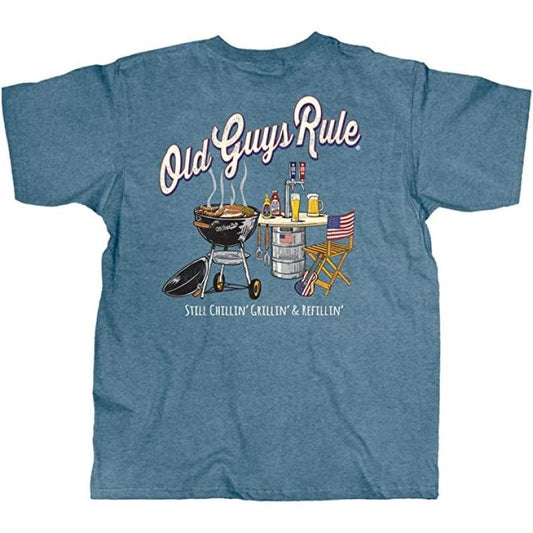 OLD GUYS RULE T-Shirt - Still Grillin - Indigo Heather - Willapa Marine & Outdoor