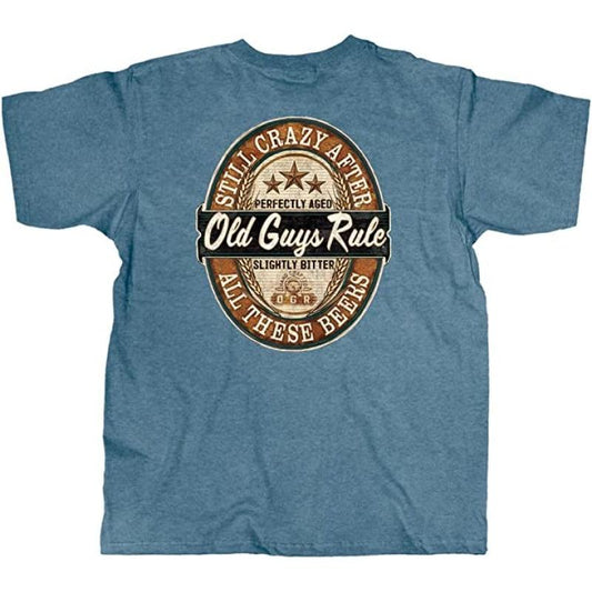 OLD GUYS RULE T-Shirt - Crazy Beers - Indigo - Willapa Marine & Outdoor