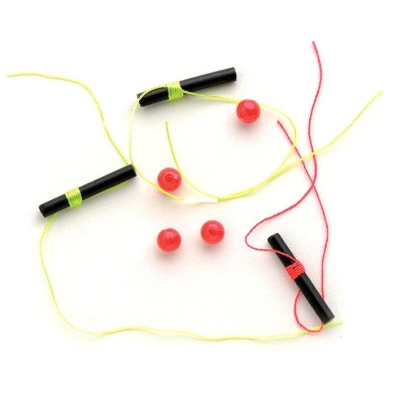 Pucci PFSY-24 Float Stopper 24Pk - Chartreuse & Orange Yarn w/Beads - Willapa Marine & Outdoor