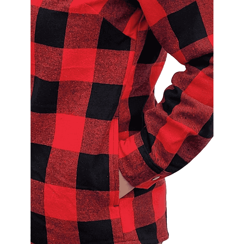 Women's Buffalo Plaid Flannel Hoodie - Willapa Marine & Outdoor
