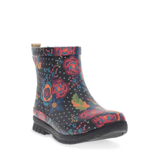Western Chief Women's Boho Bloom Shorty Chelsea Boot - Black - Willapa Marine & Outdoor