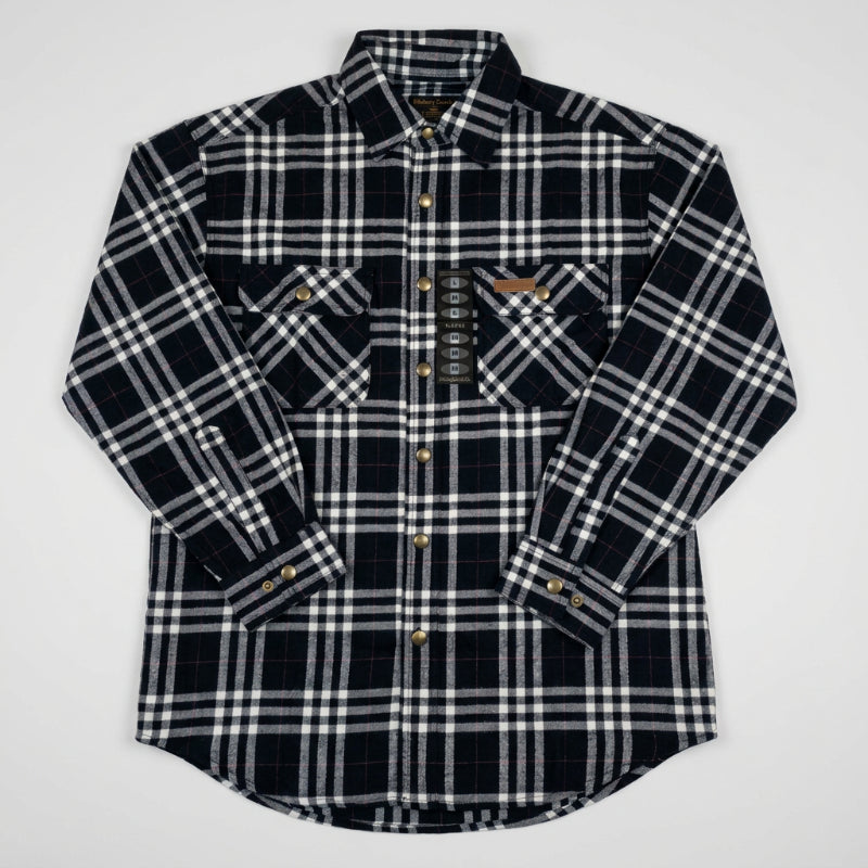Hickory Shirt Co Lightweight Button-Front Plaid Flannel Shirt in Blue/White-Willapa Outdoor