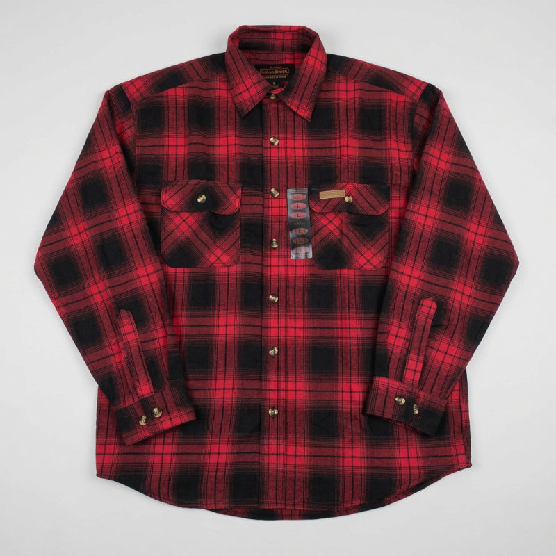 Hickory Shirt Co Lightweight Button-Front Plaid Flannel Shirt in Red/Black-Willapa Outdoor