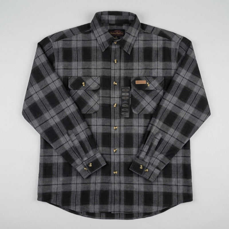 Hickory Shirt Co Lightweight Button-Front Plaid Flannel Shirt in Black/Charcoal-Willapa Outdoor
