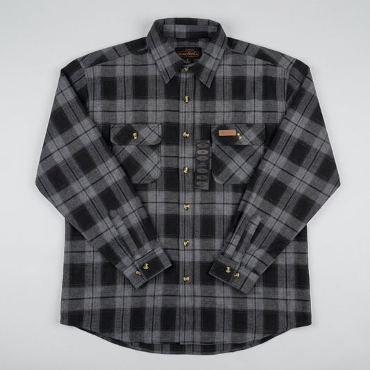 Hickory Shirt Co Lightweight Button-Front Plaid Flannel Shirt in Black/Charcoal-Willapa Outdoor