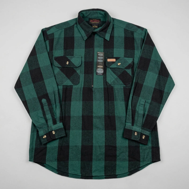 Hickory Shirt Co Buffalo Plaid Brawny 1/4 shirt in Green/Black-Willapa Marine & Outdoor