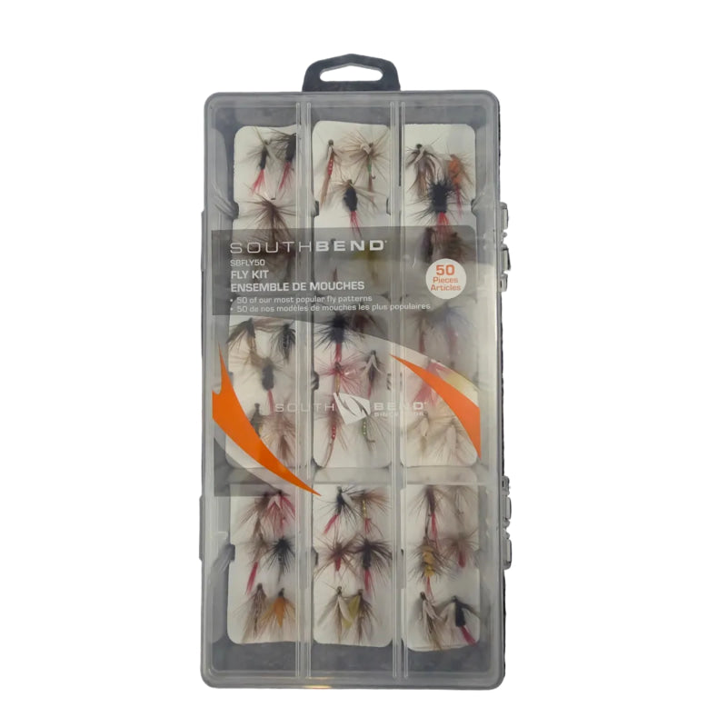 Fishing fly tackle box with various flies -Willapa Outdoor