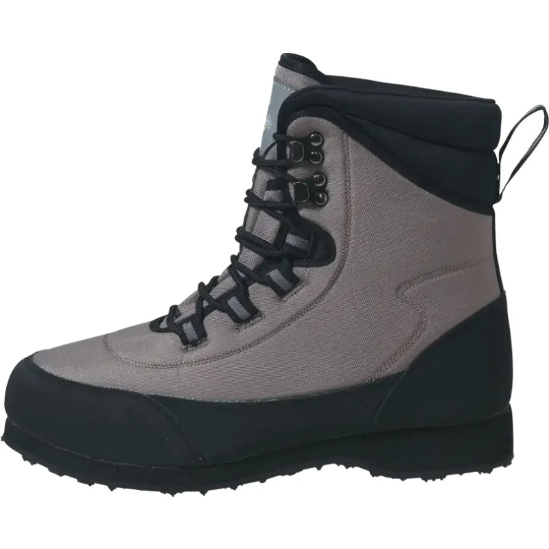 Gray and black winter boot on a white background-Willapa Outdoor