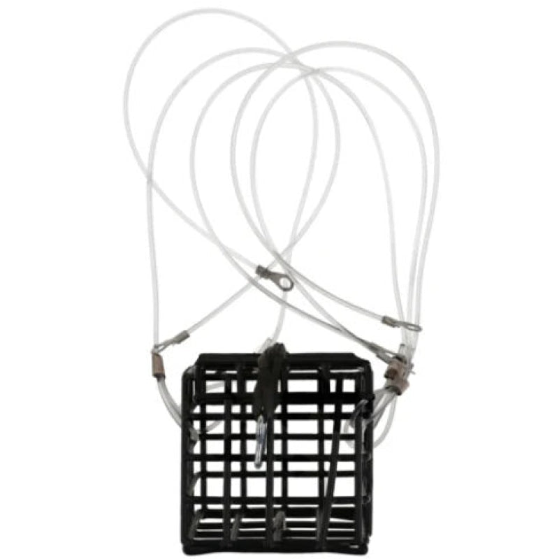 Black fishing lure with white line on a white background-Willapa Outdoor