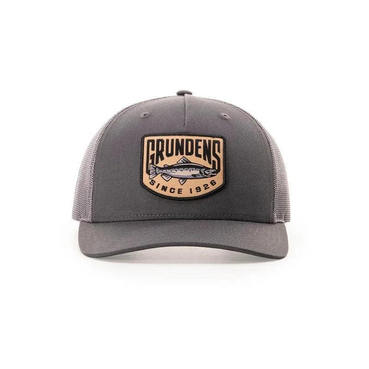 Grundens King Trucker Hat - Charcoal & Black -Willapa Outdoor