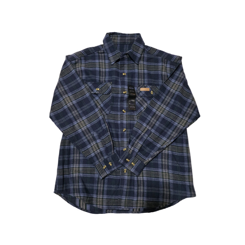 Blue plaid shirt on a white background