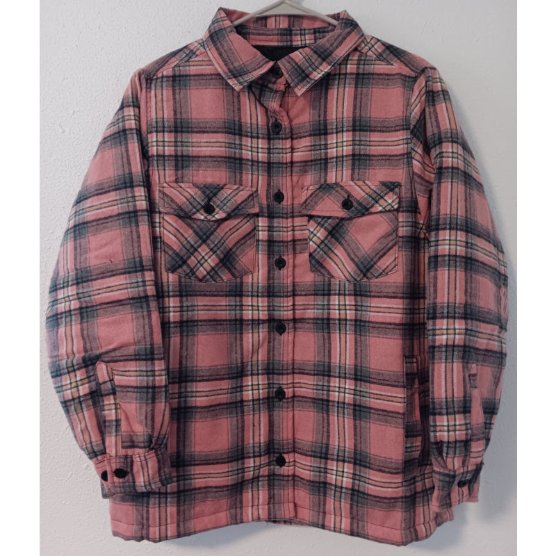 Ladies Quilted Flannel Pink-Black -Willapa Outdoor