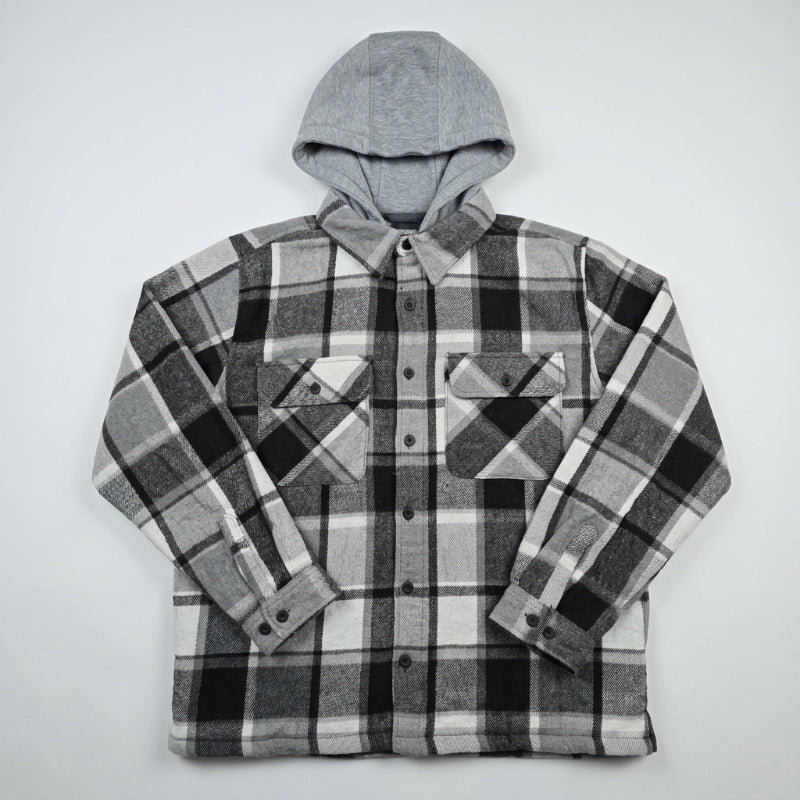 Northern Expedition Limited Mens "Rig" Hooded Sherpa Lined Jacket in black/white-Willapa Outdoor