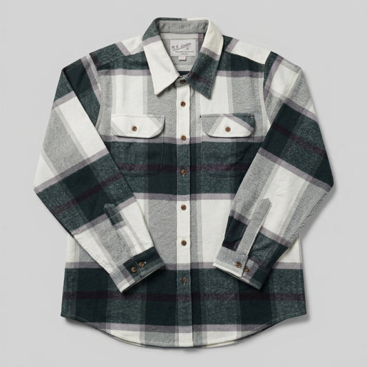 Northern Expedition Limited Ladies Classic Brawny Shirt in green/white-Willapa Outdoor