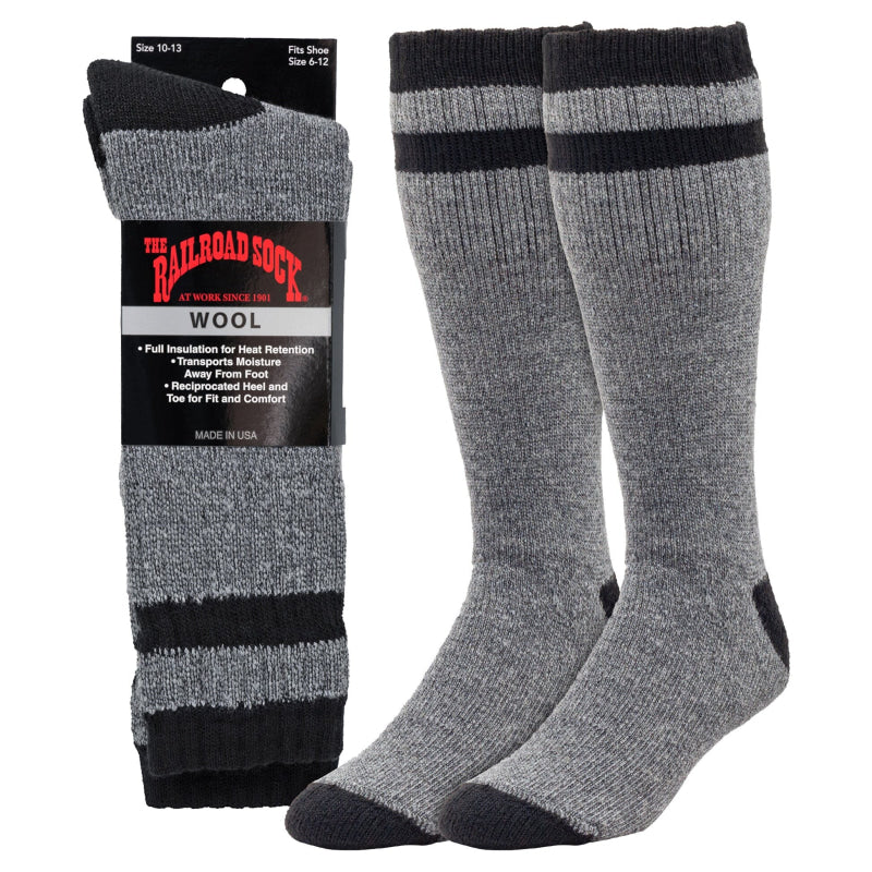 Railroad Men's Wool Socks in black - Willapa Outdoor