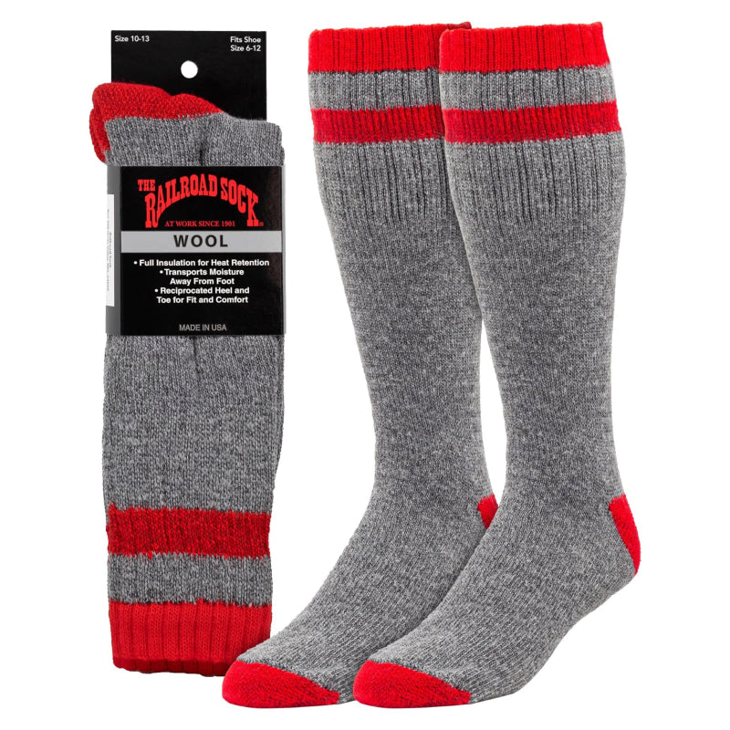 Railroad Men's Wool Socks in red - Willapa Outdoor