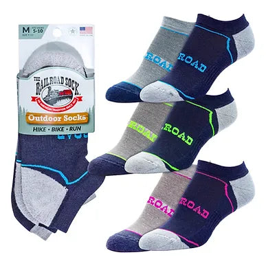 Outdoor No Show Socks (Hike, Bike, Run) - Large & Medium