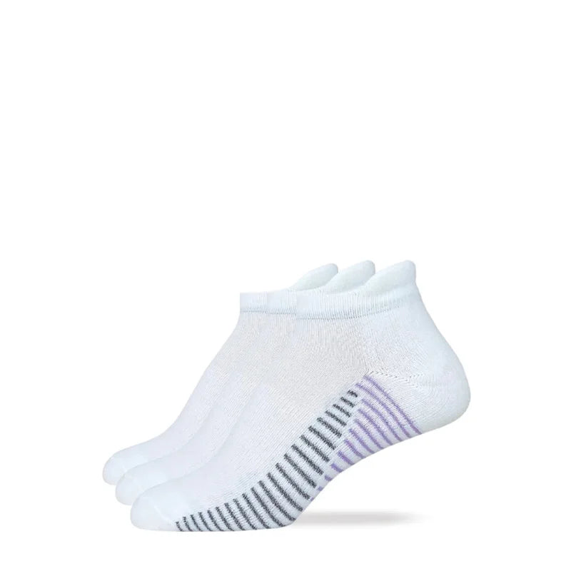 Pair of white ankle socks with a subtle pattern on a white background. Willapa Outdoor