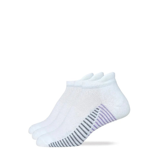 Pair of white ankle socks with a subtle pattern on a white background. Willapa Outdoor