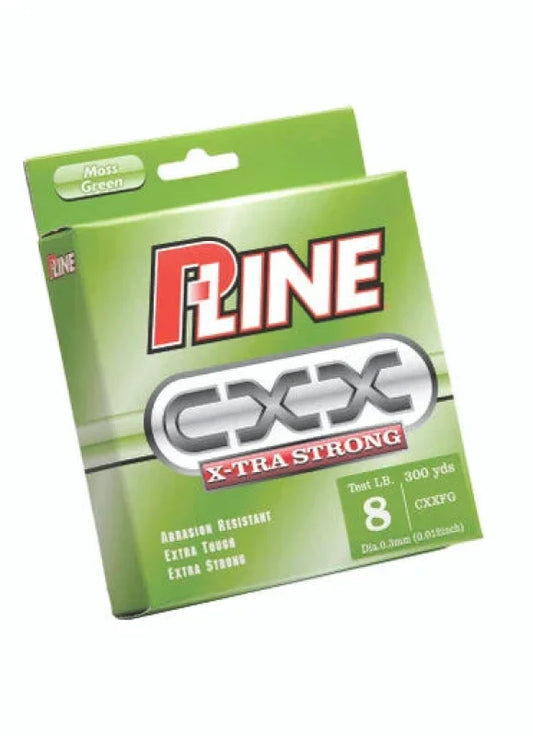 P-Line CX-X X-tra Strong fishing line packaging on a white background
