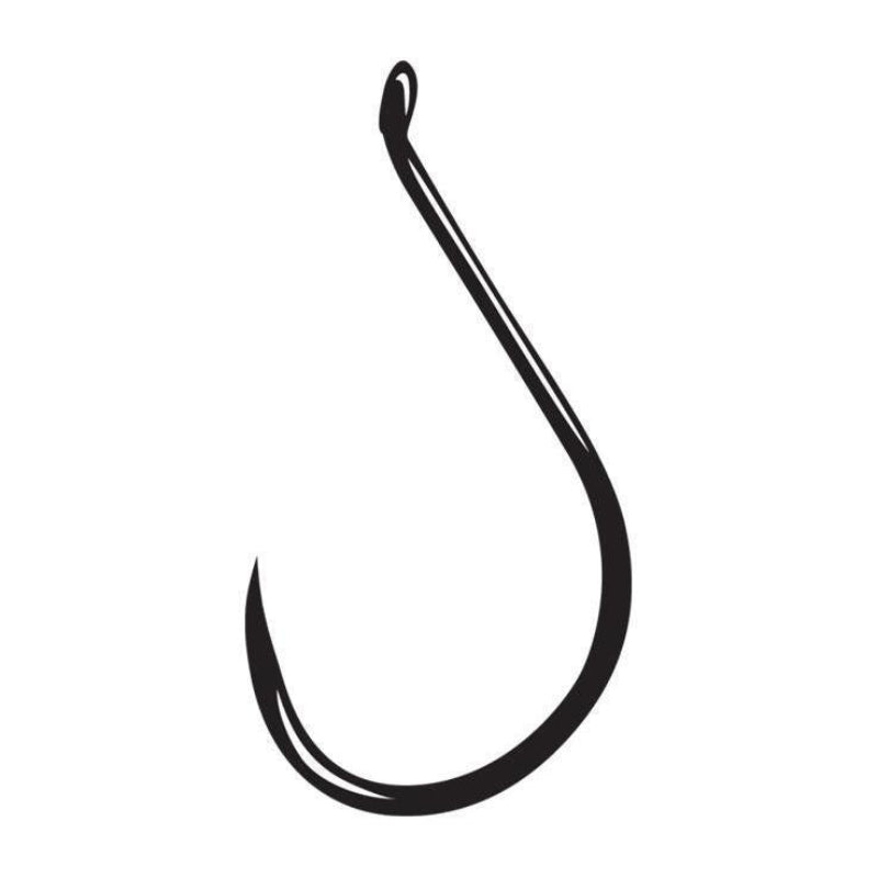 Nickel fishing hook on a white background