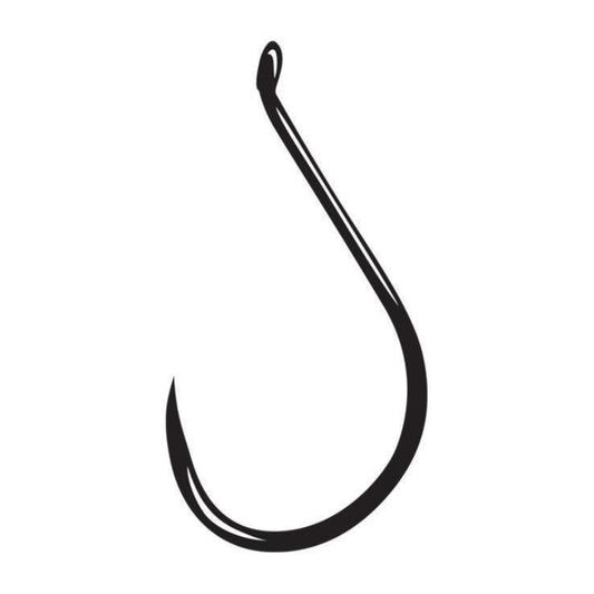 Nickel fishing hook on a white background