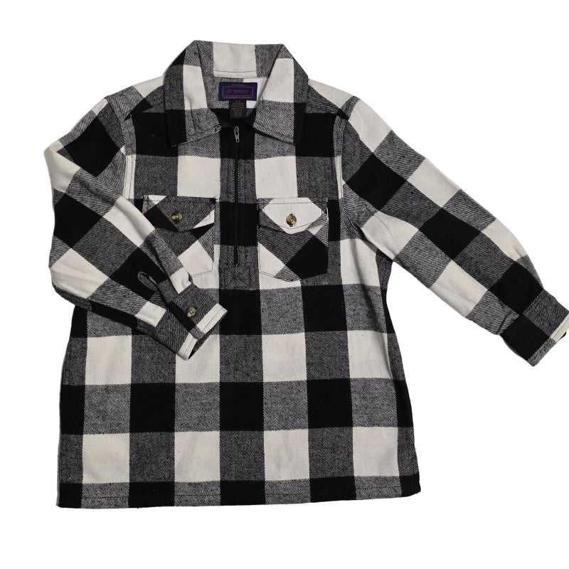 Kids White & Black Flannel-Willapa Outdoor