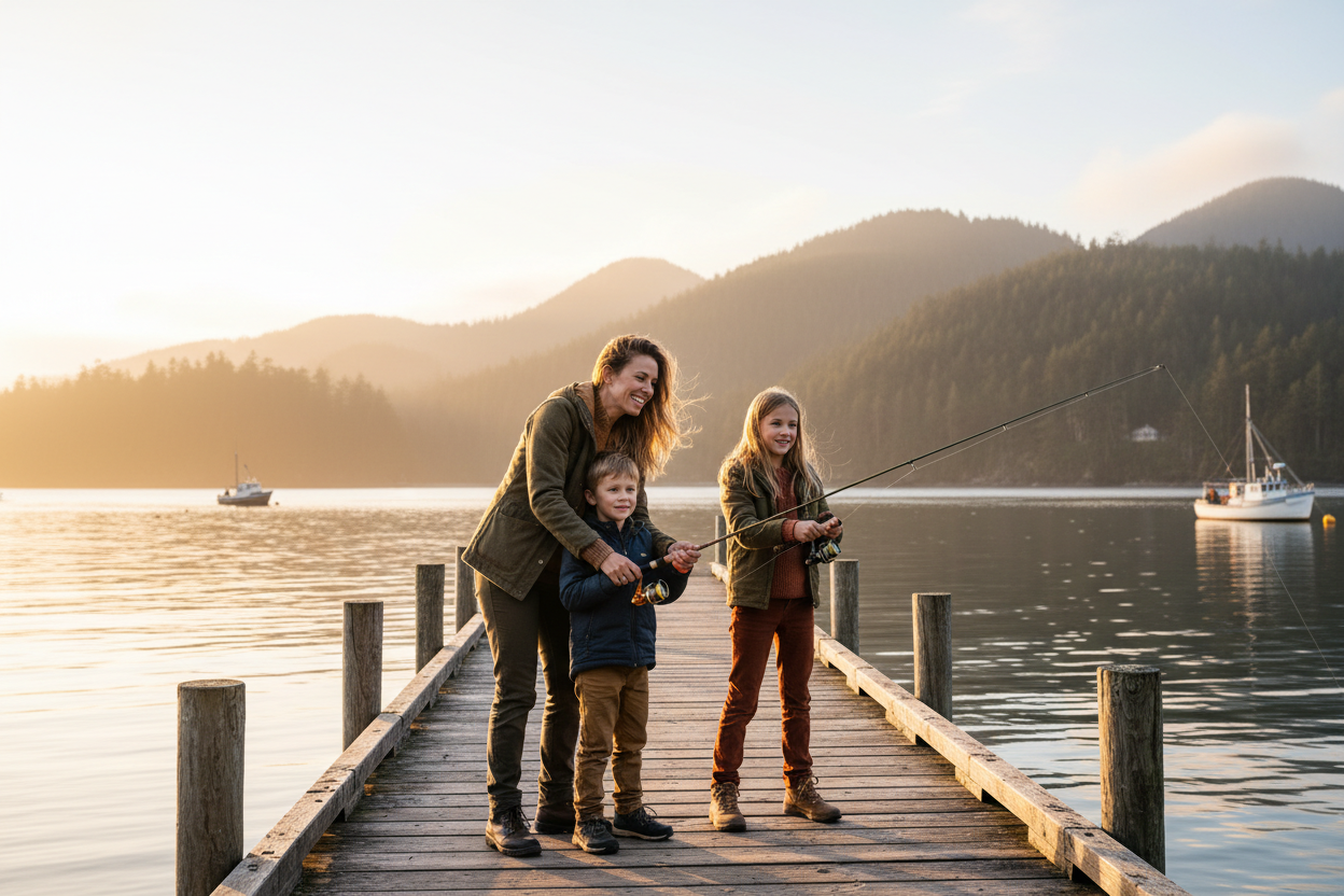 Mom Fishing with Kids - Mother's Day Collection