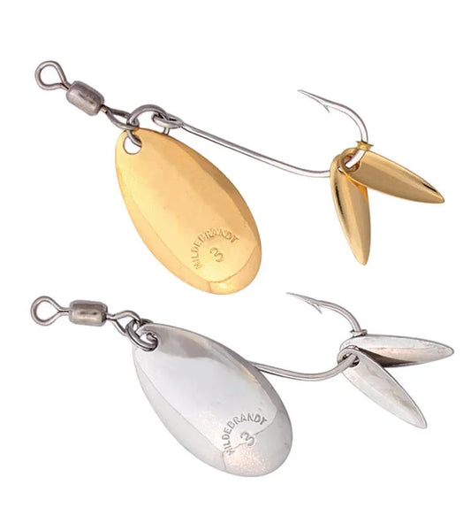 Hildebrandt Flicker Spinners in gold and nickel
