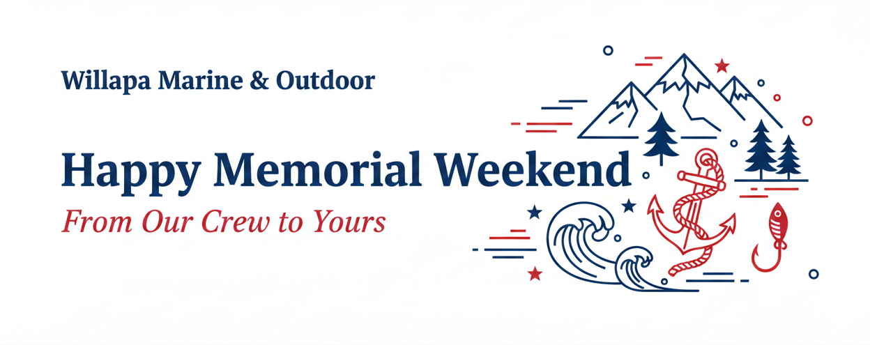 Memorial Weekend greeting card with nautical-themed design and text.