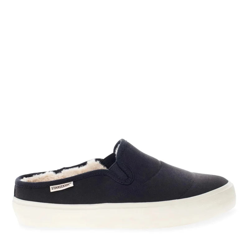 Black slip-on shoe with white sole on a white background-Willapa Outdoor