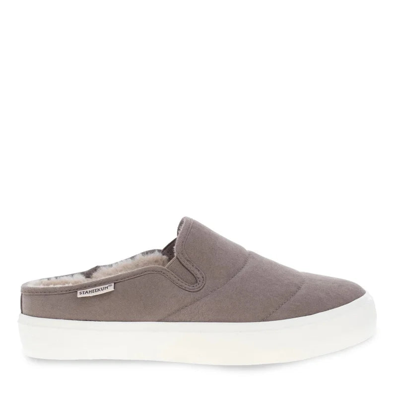 Taupe slip-on shoe with white sole on a white background-Willapa Outdoor