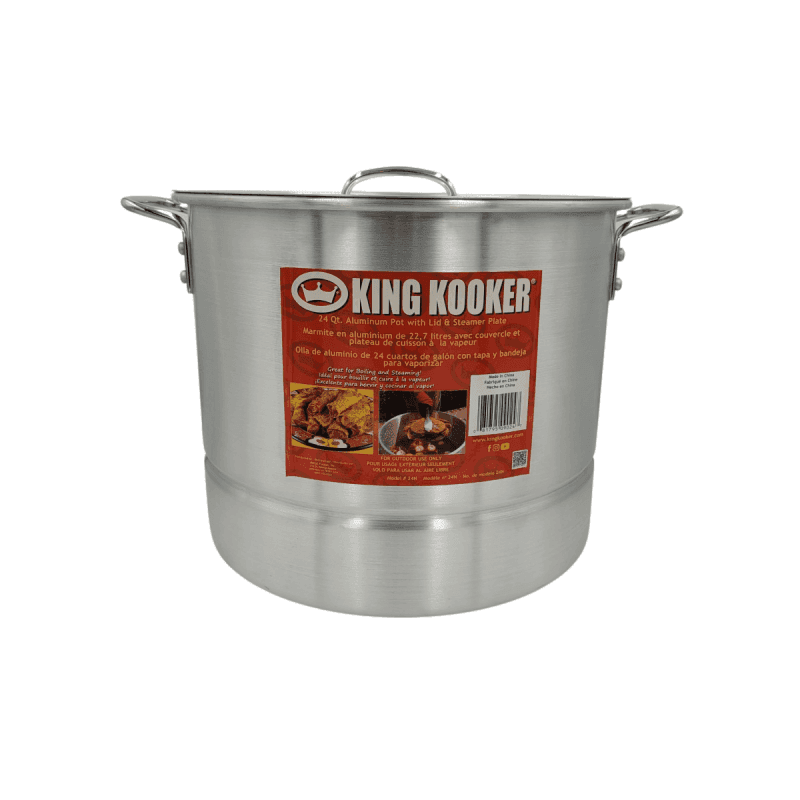 King Kooker Aluminum Pot with Lid & Steamer Plate - Willapa Outdoor