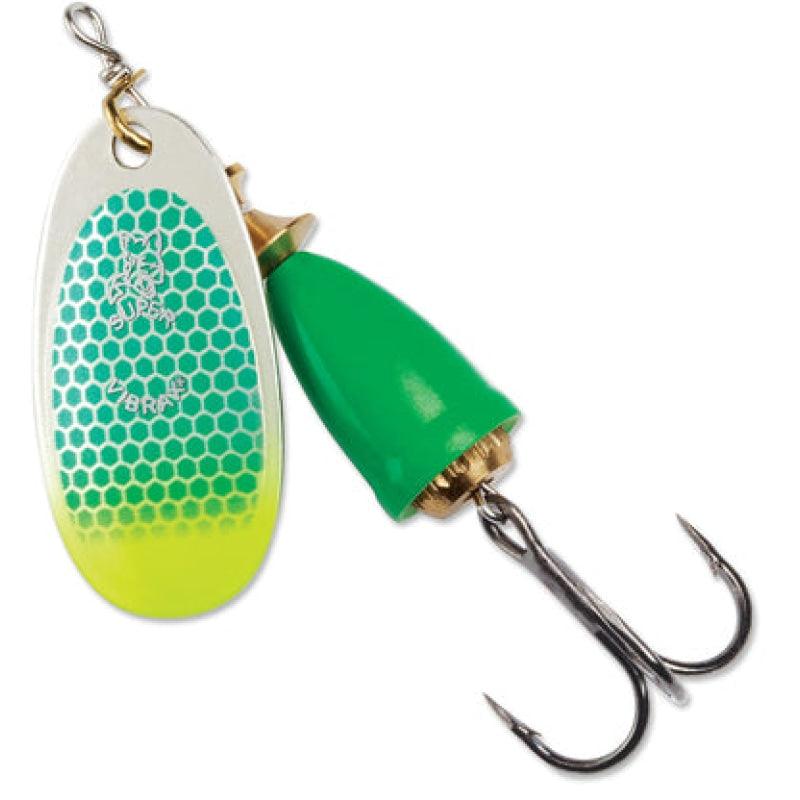 Blue Fox Painted Blade Vibrax Spinner-Green Scale/Chartreuse Tip-Willapa Outdoor